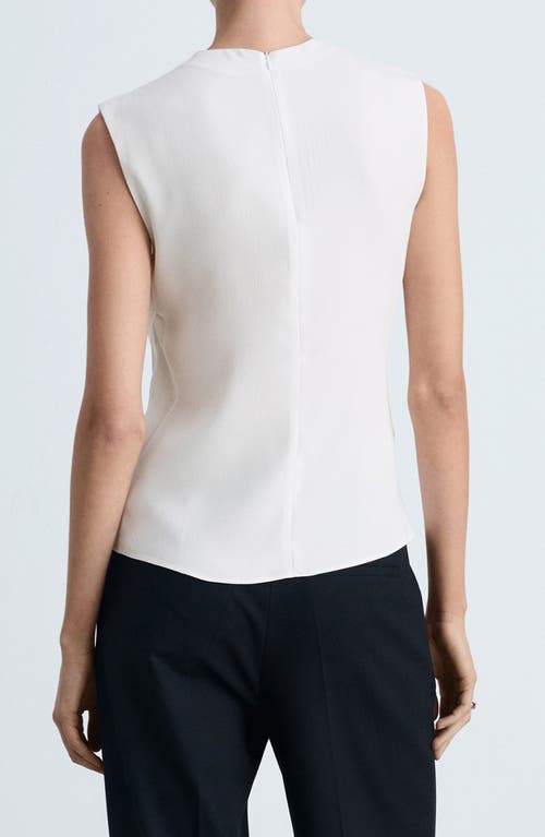 Mango Area Drape Sleeveless Top In Off White