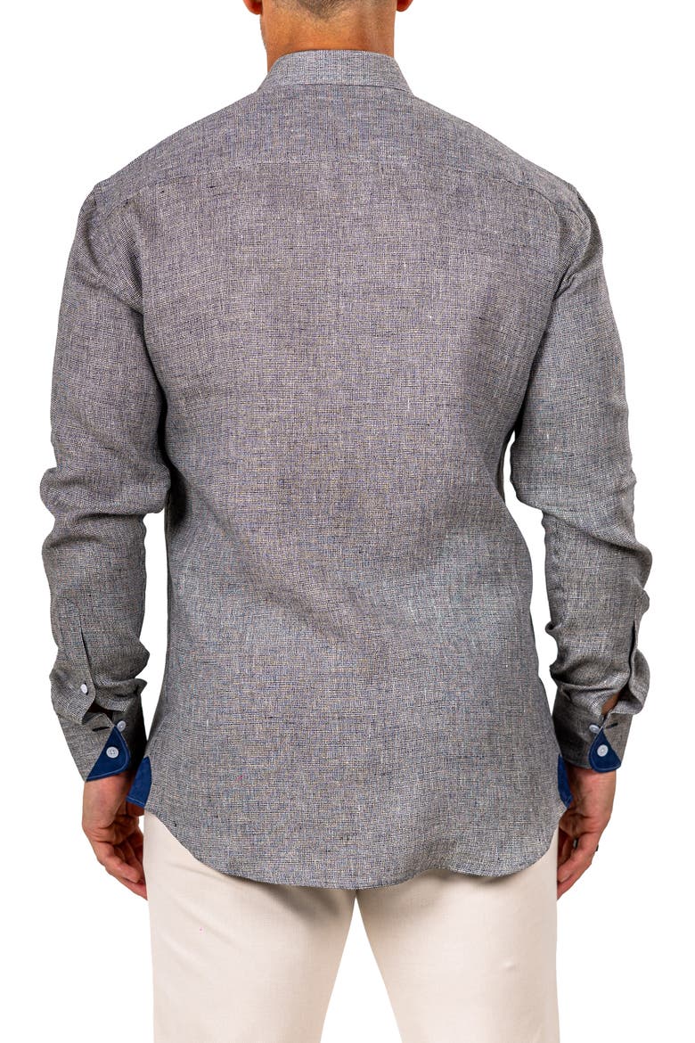 Eins Marthy Contemporary Fit Linen Button-Up Shirt, Alternate, color, GREY