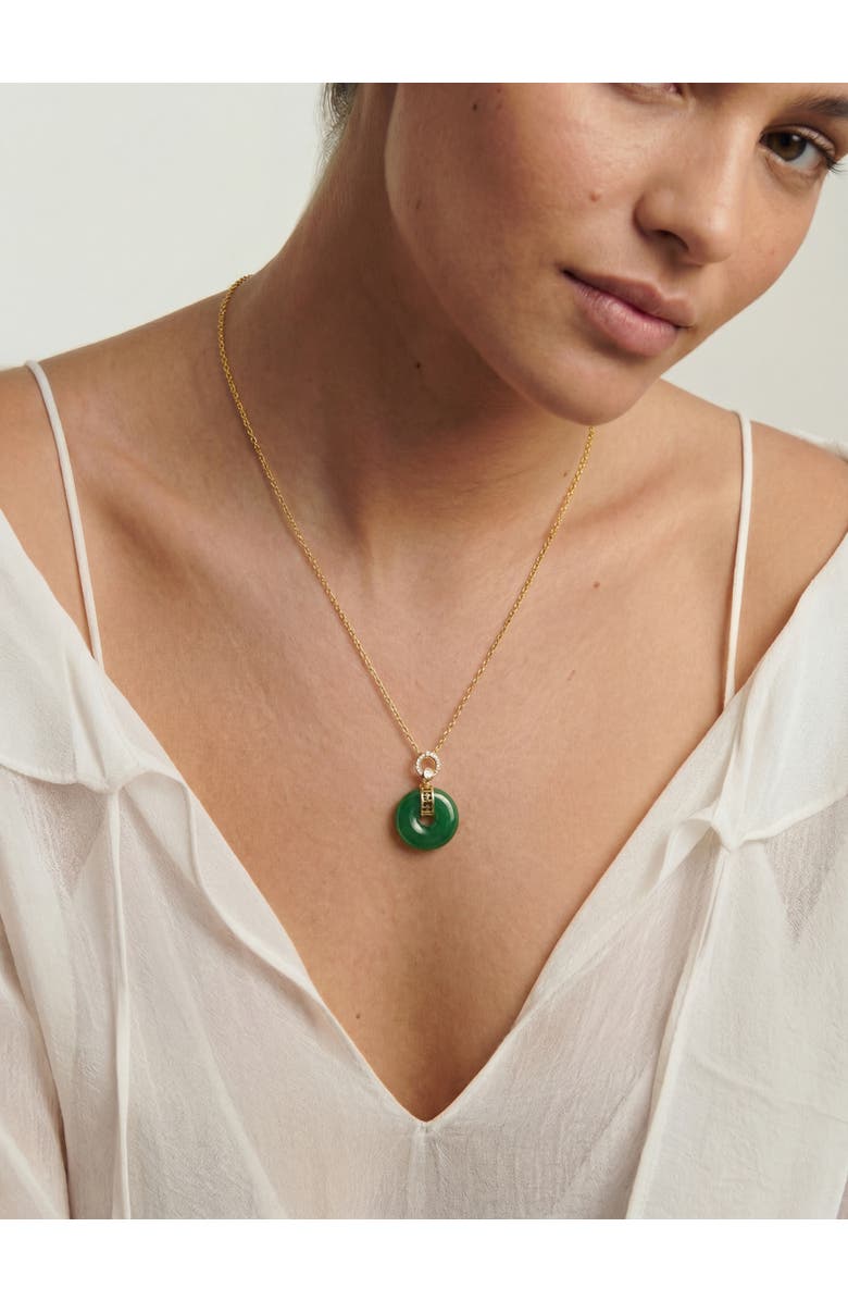 seree Donut Green jade pendant necklace, Alternate, color,