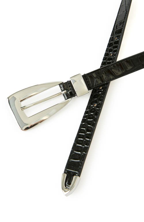 B-low The Belt Briar Croco-embossed Leather Belt In Black