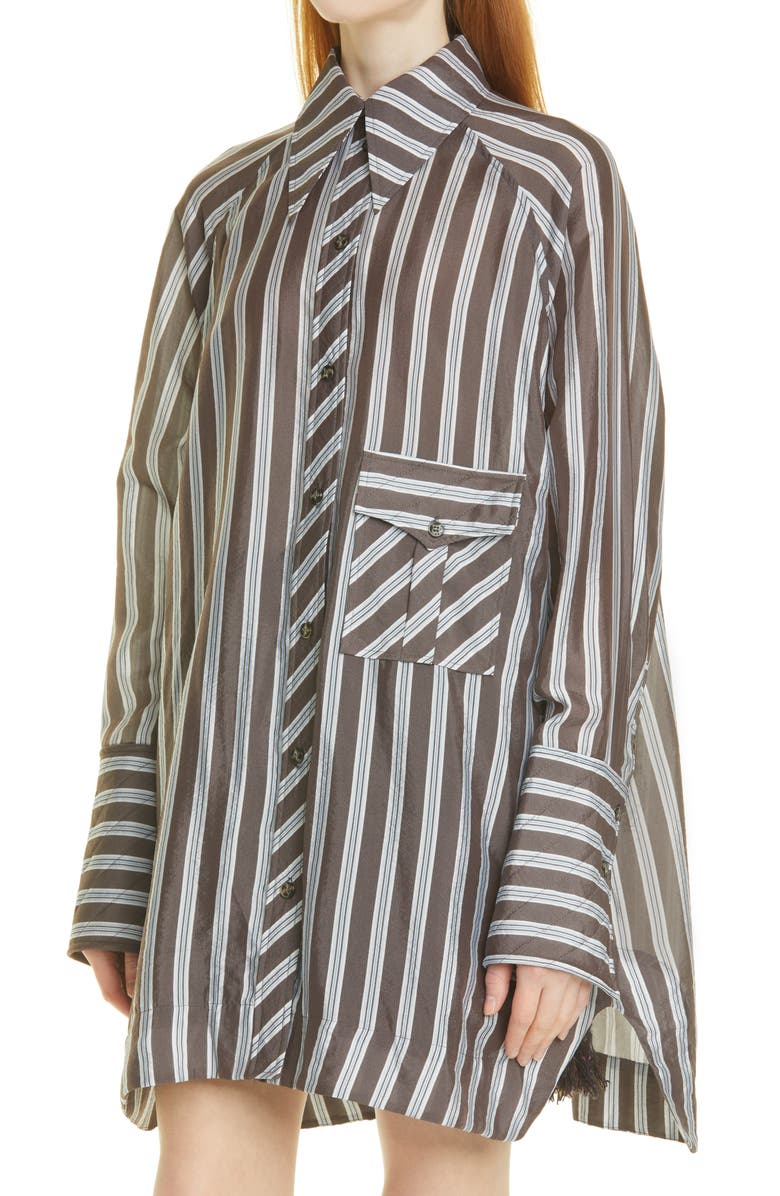 Ganni Stripe Oversize Button-Up Shirt, Alternate, color,