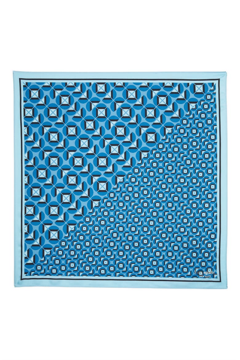 mod petal silk twill bandana, Alternate, color, NIAGARA