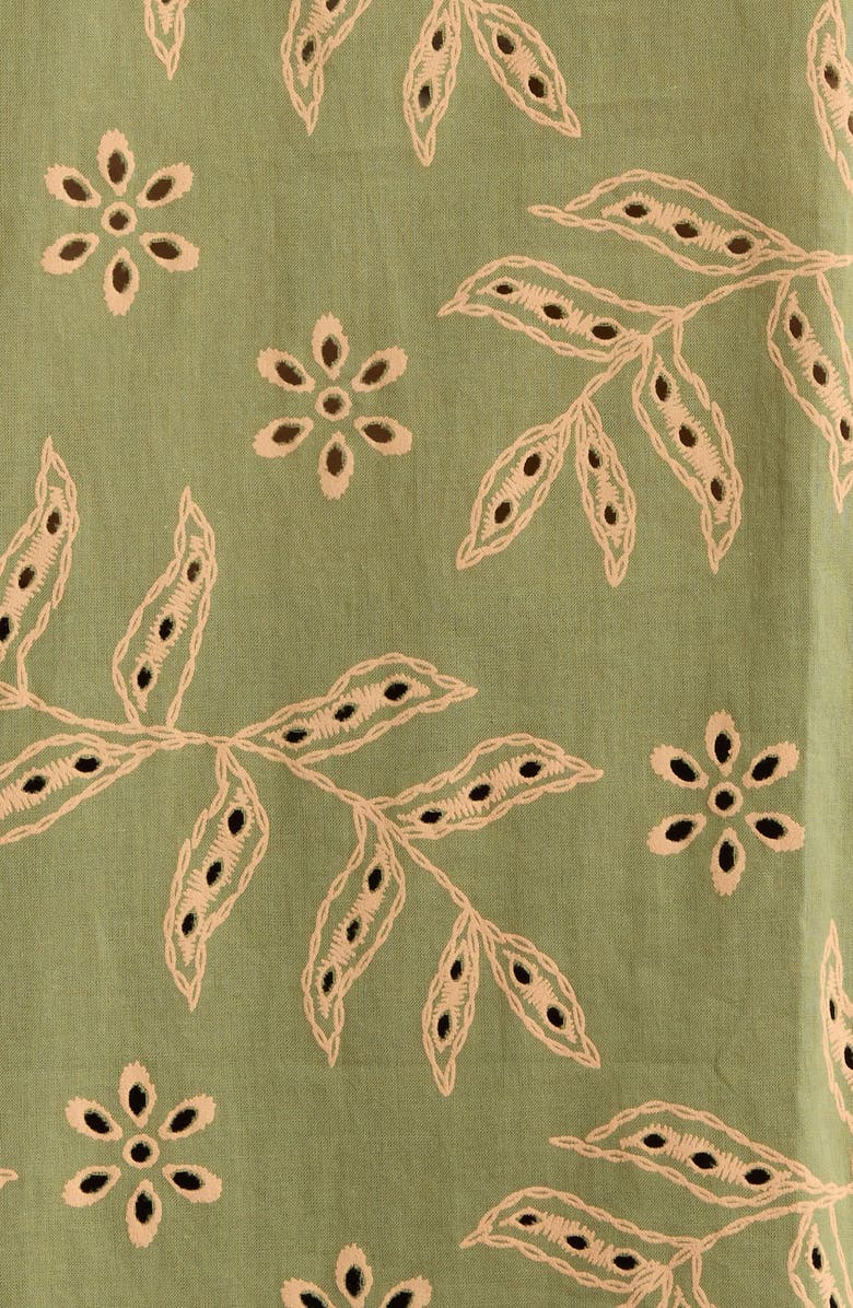 Tahari ASL Eyelet Camp Shirt, Alternate, color, Agave Sand