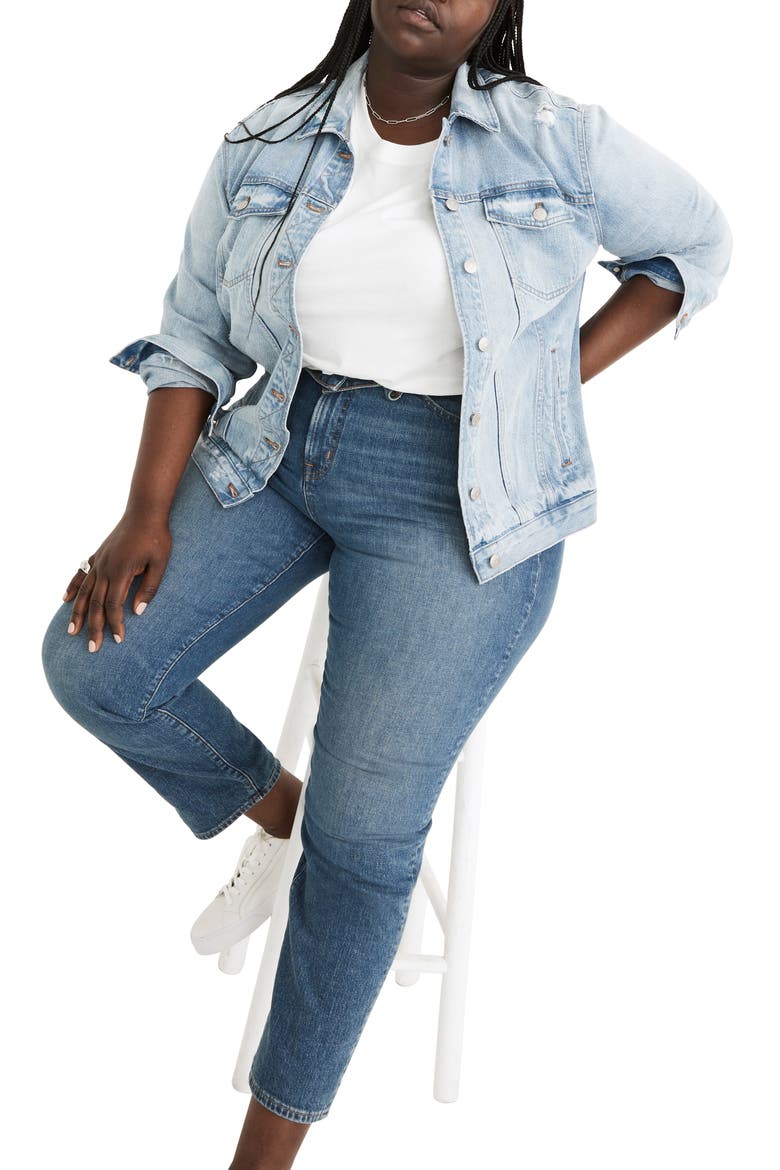 Oversize Denim Trucker Jacket, Main, color, JUNCTION WASH