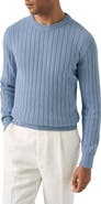 Eton Rib Knit Cotton Crewneck Sweater
