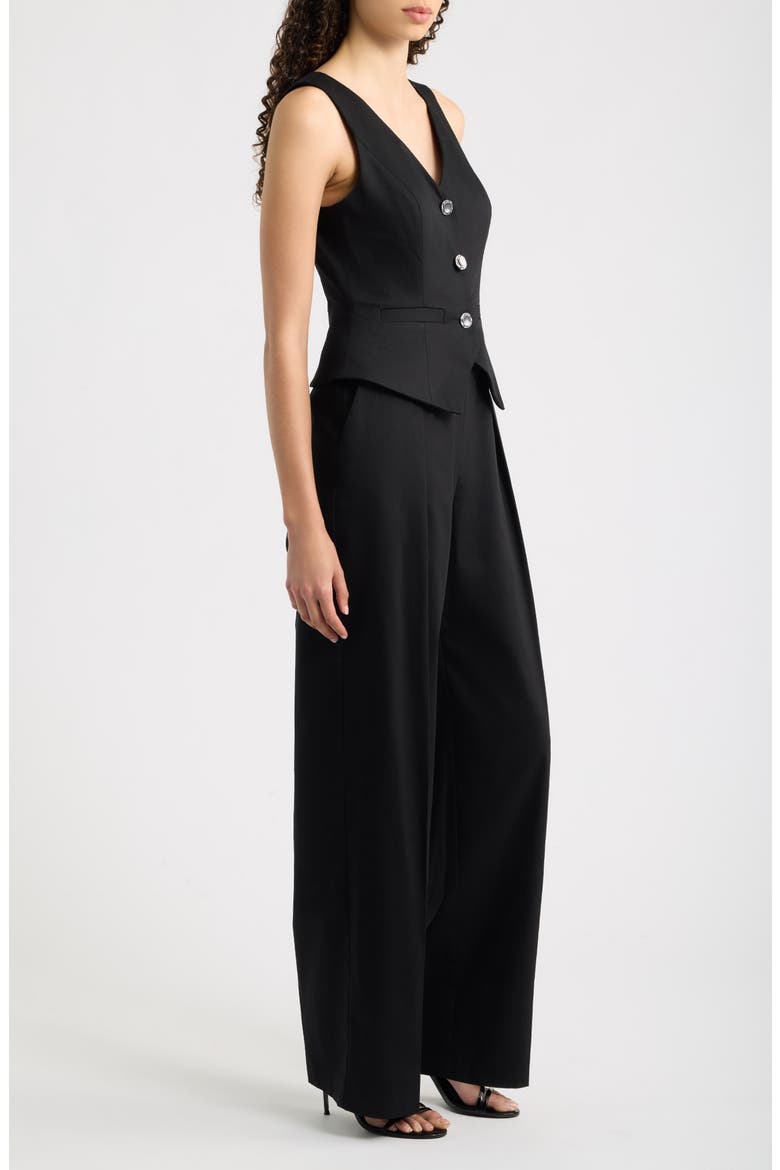 Matias Sleeveless Stretch Cotton Jumpsuit, Alternate, color, BLACK