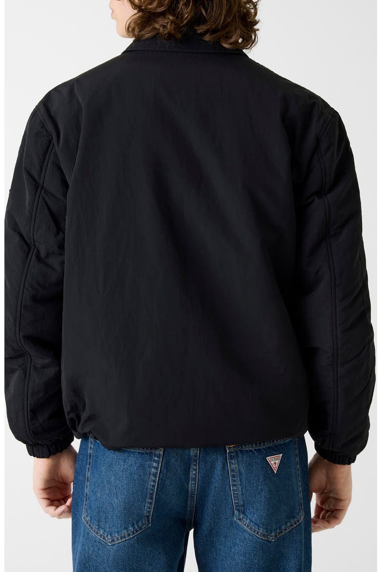 Nylon Padded Bomber Jacket, Alternate, color, JET BLACK-BLACK