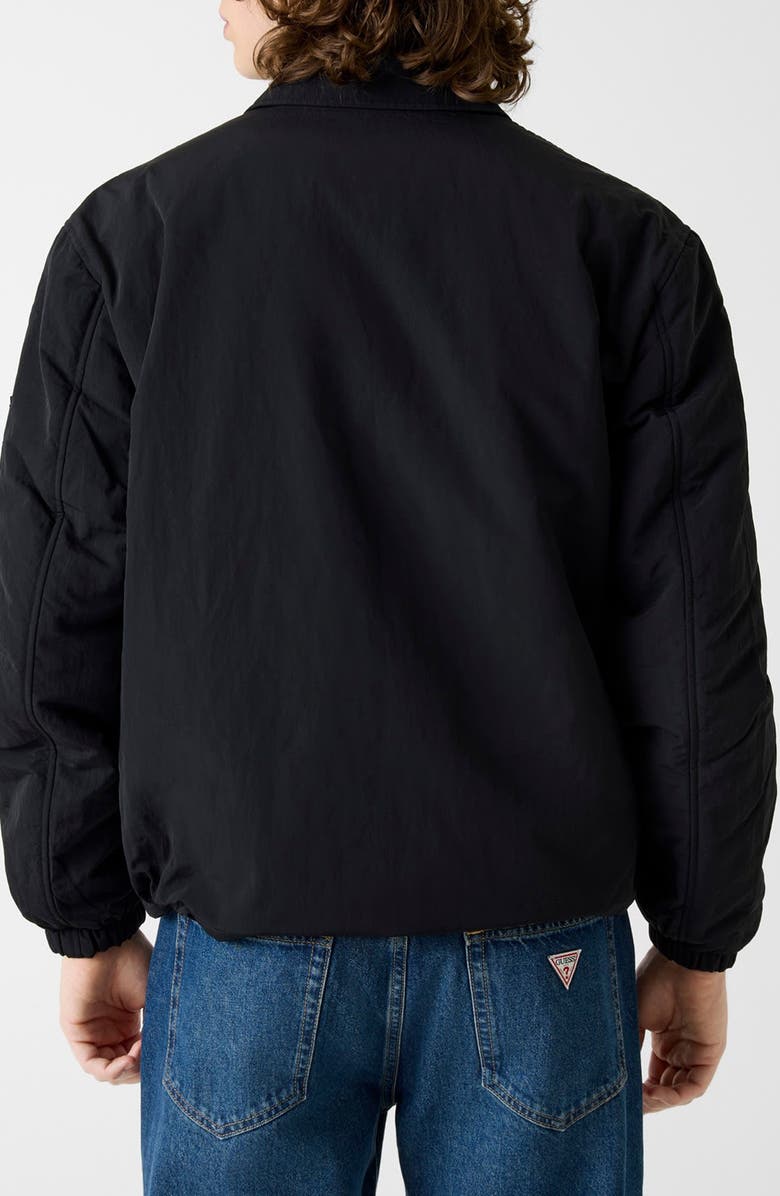 GUESS JEANS Nylon Padded Bomber Jacket, Alternate, color, Jet Black-Black