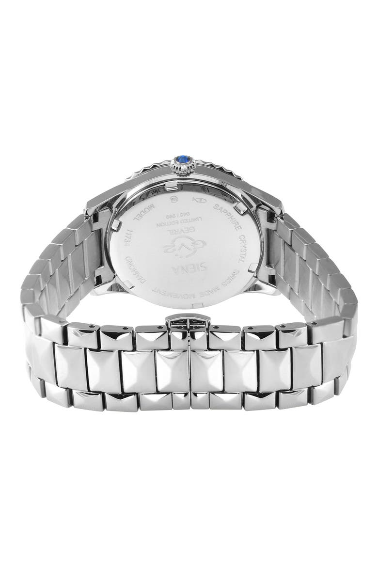 Siena Swiss Quartz Diamond Embellished Bracelet Watch - 0.02ct, 38mm, Alternate, color, SILVER