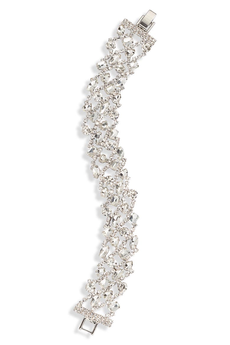 Mix Crystal Line Bracelet, Main, color, CRYSTAL/ RHODIUM