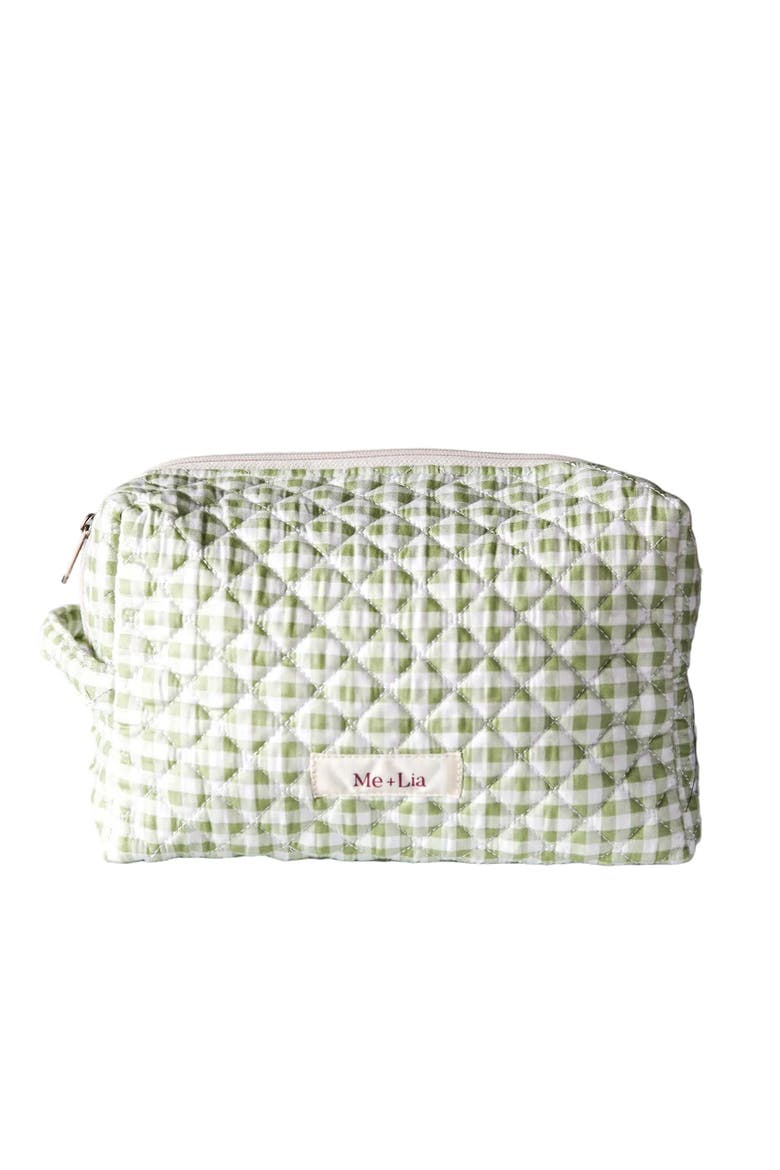 Make-up Pouch - Large, Main, color, Gingham Matcha
