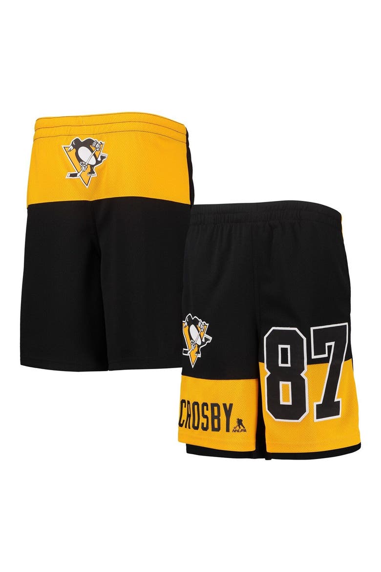 Youth Sidney Crosby Black Pittsburgh Penguins Pandemonium Name & Number Shorts, Main, color, Black