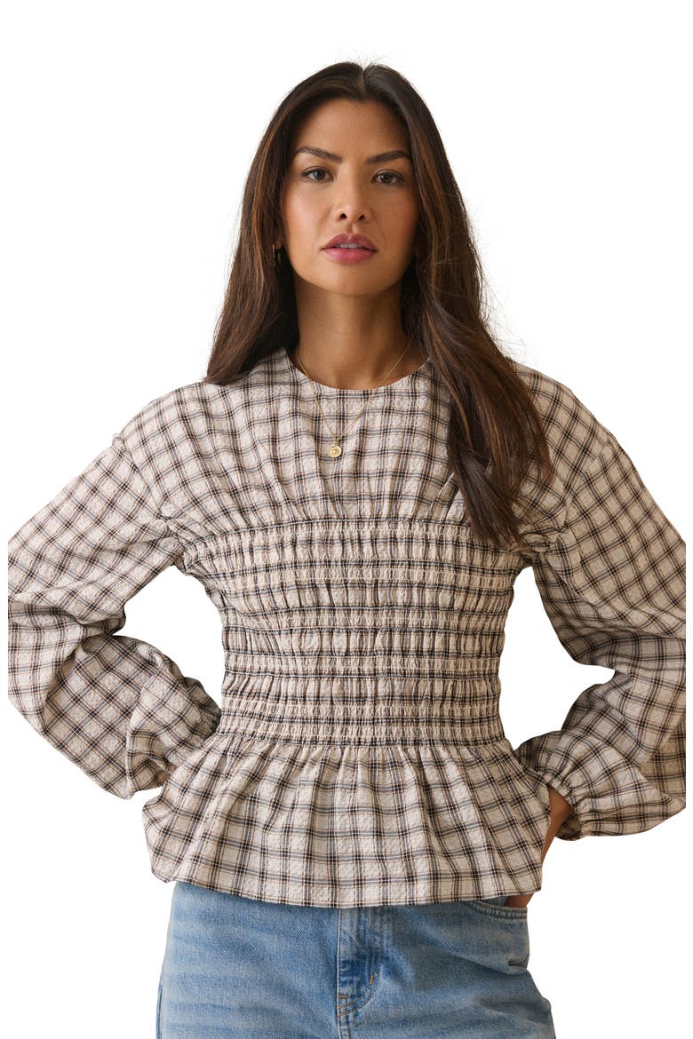 Charlize Peplum Top, Alternate, color, CREAM