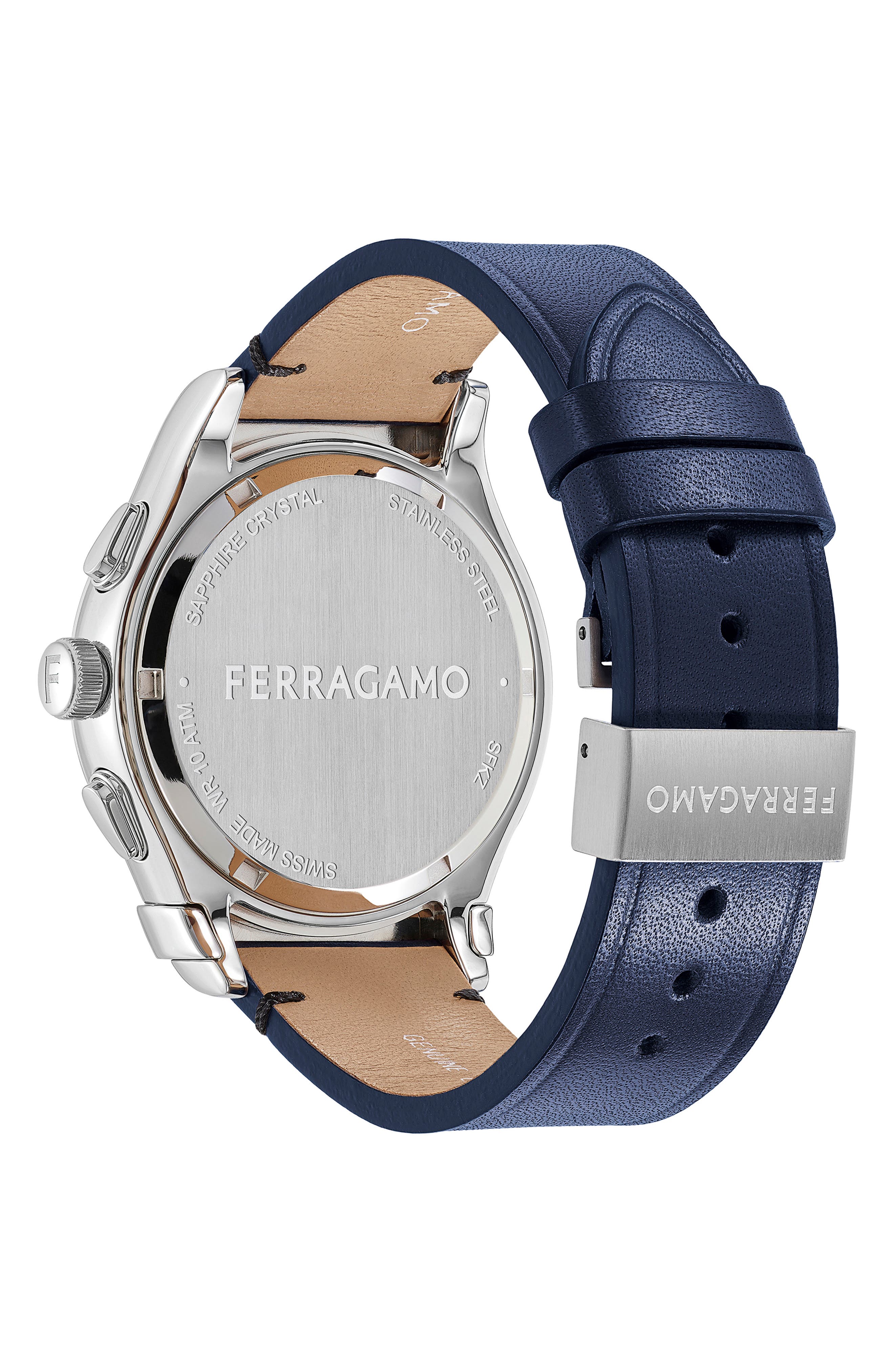 FERRAGAMO 1927 Chronograph Leather Strap Watch, 42mm (Men  display picture 1