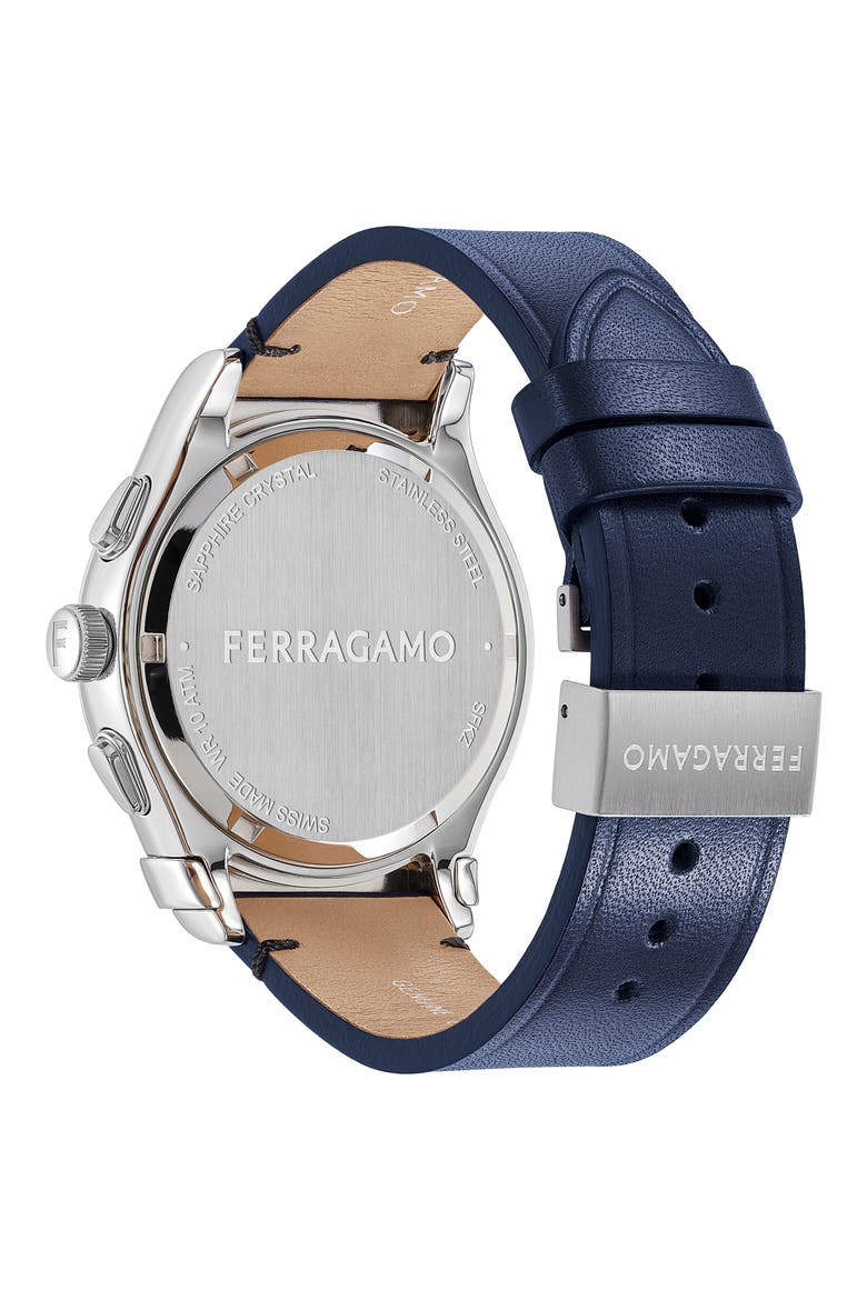 1927 Chronograph Leather Strap Watch, 42mm, Alternate, color, STAINLESS STEEL