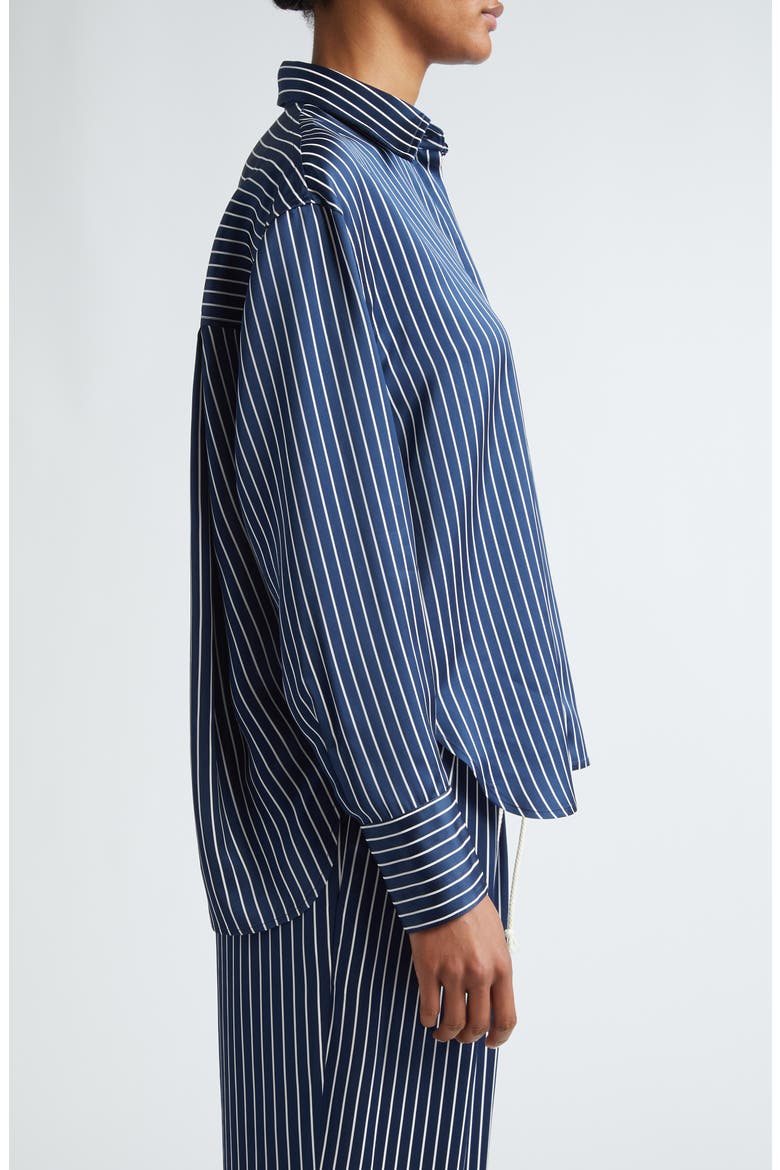 Stripe Button-Up Shirt, Alternate, color, MIDNIGHT STRIPE