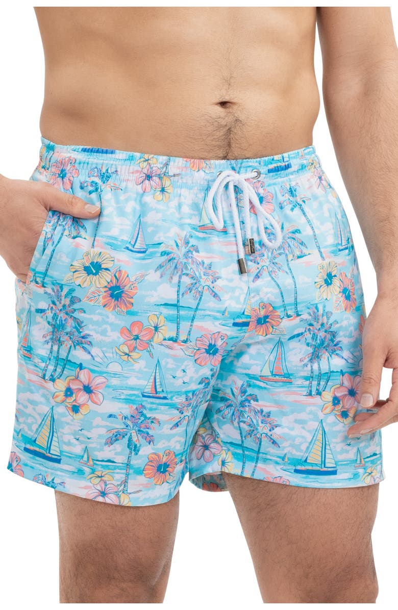 Kenny Flowers The BVIs - Swim Trunks, Alternate, color, Light Blue