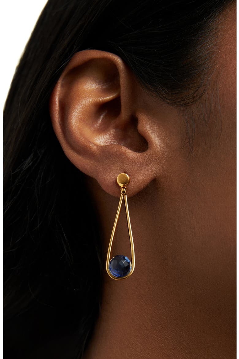 Mini Ipanema Drop Earrings, Alternate, color, MIDNIGHT BLUE/GOLD