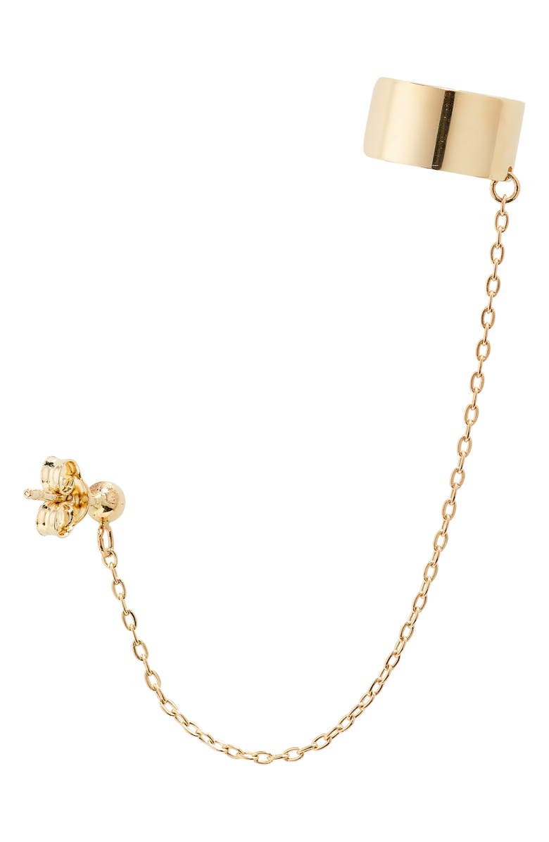 Bony Levy Mykonos 14K Gold Ear Cuff & Stud, Alternate, color,