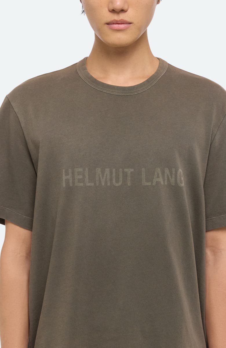 Helmut Lang Corduroy Logo Cotton T-Shirt, Alternate, color, Moss - F03