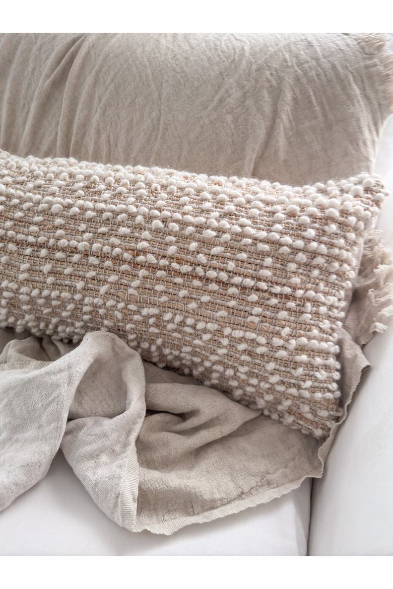 Reversible Linen Fringe Throw, Alternate, color, Natural Beige
