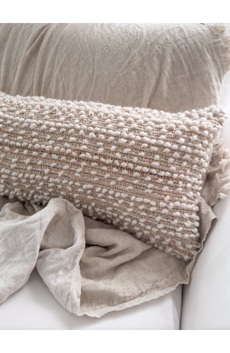 Anaya Reversible Linen Fringe Throw, Alternate, color, Natural Beige