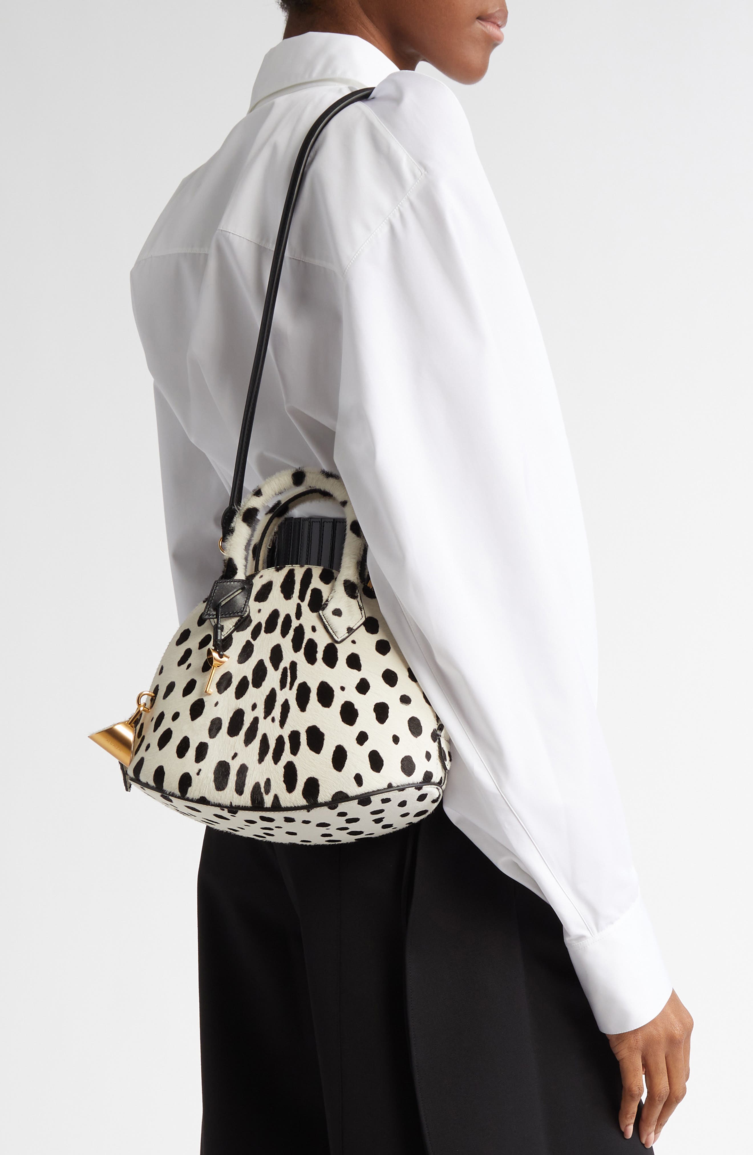 Alaïa Dome 25 Genuine Calf Hair Top Handle Bag, Alternate, color, 