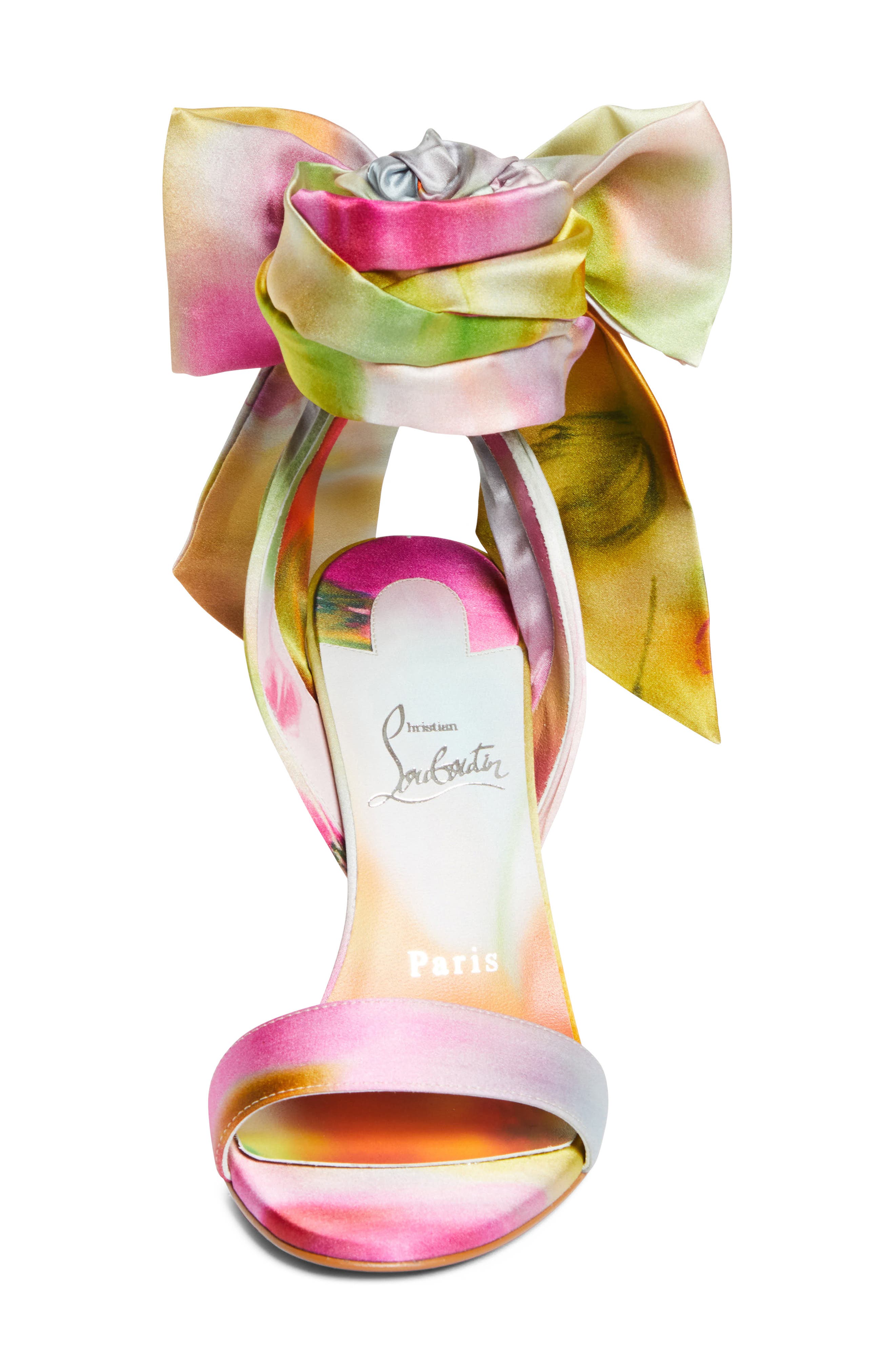 Christian Louboutin Miss Z Du Desert Ankle Wrap Sandal, Alternate, color, Pink Multi