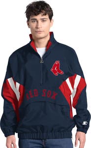 STARTER Men's Starter  Navy Boston Red Sox Cooperstown Chief Half-Zip Pullover