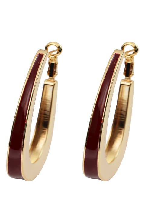 Enamel Hoop Earrings