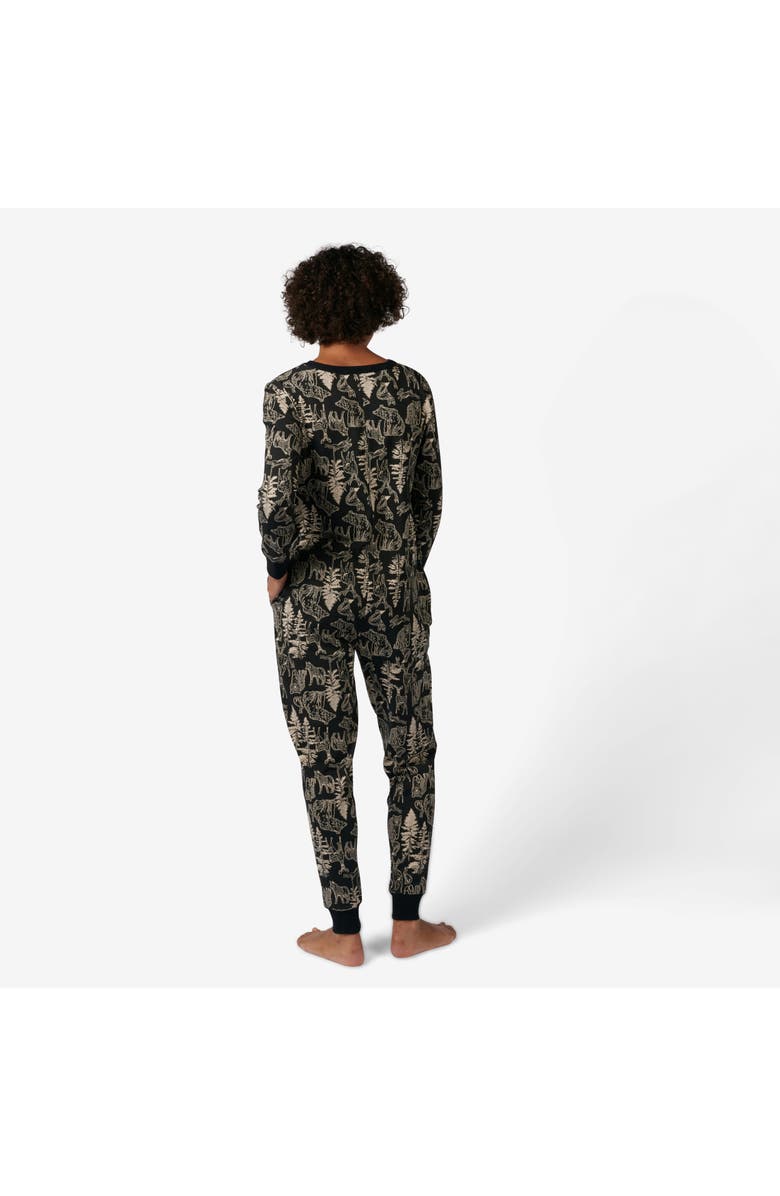 TomboyX Long Sleeve One-Piece Pajama Jumpsuit, Alternate, color, Frosted Fauna