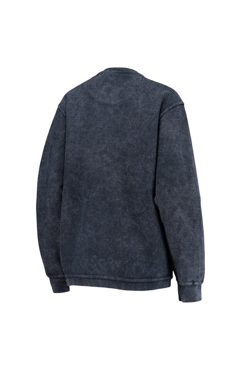 PRESSBOX Women's Pressbox Navy Georgia Tech Yellow Jackets Comfy Cord Vintage Wash Basic Arch Pullover Sweatshirt, Alternate, color, 