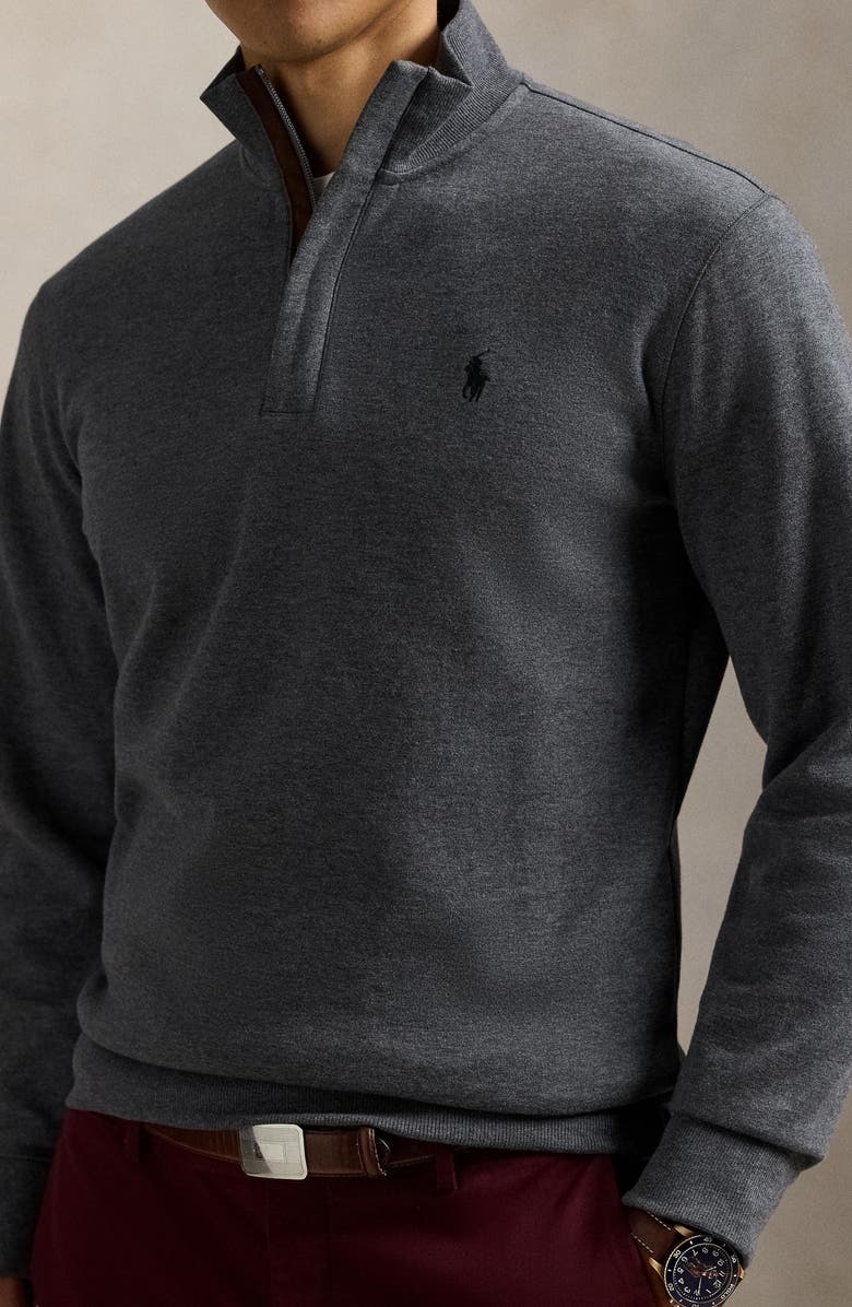 Polo Ralph Lauren Cotton Blend Quarter Zip Pullover, Alternate, color, Barclay Heather