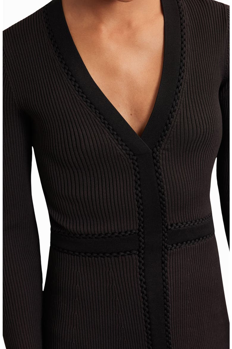 Laura Rib Long Sleeve Midi Sweater Dress, Alternate, color, CHOCOLATE BROWN