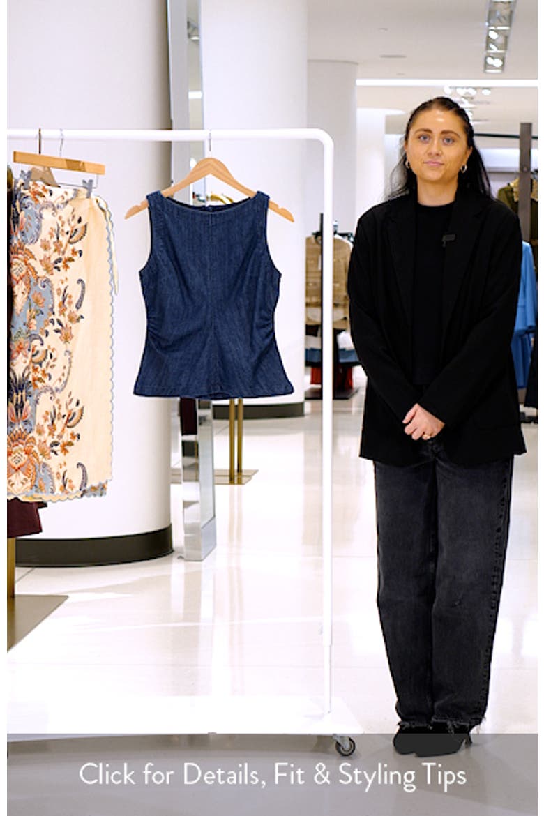 Ruched Denim Shell Top video