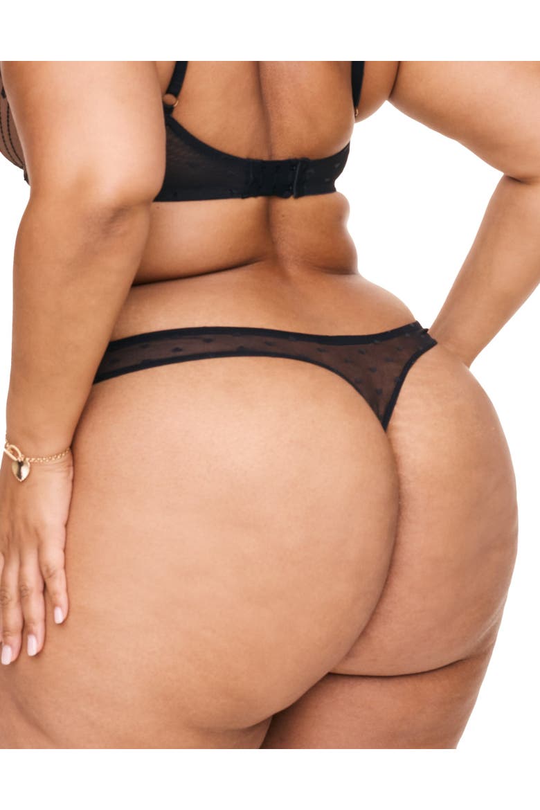Amorette Thong Panties, Alternate, color, Black
