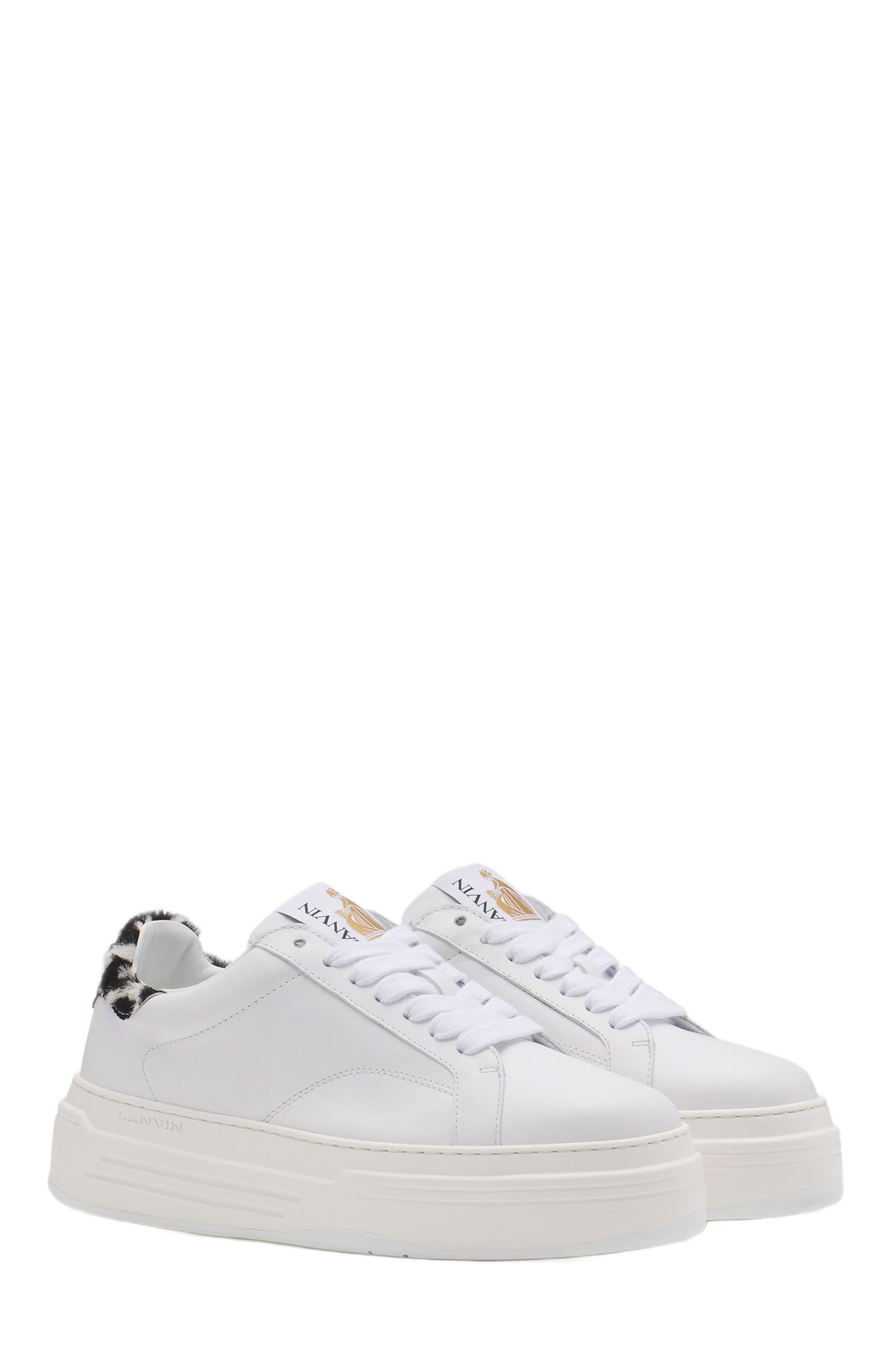 Lanvin WOMEN'S DDB0 LEATHER PLATFORM SNEAKERS, Alternate, color, 