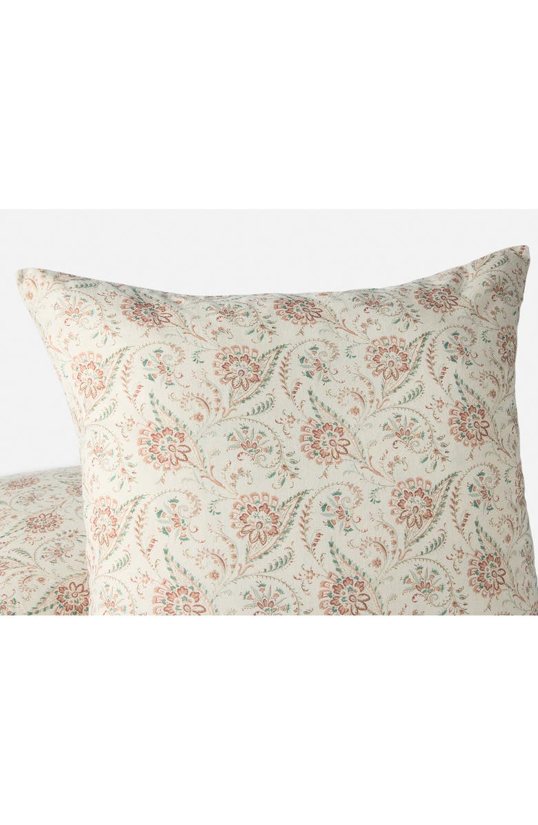 Coyuchi Ponderosa Print Throw Pillow Cover, Alternate, color, Seafoam/ Garnet