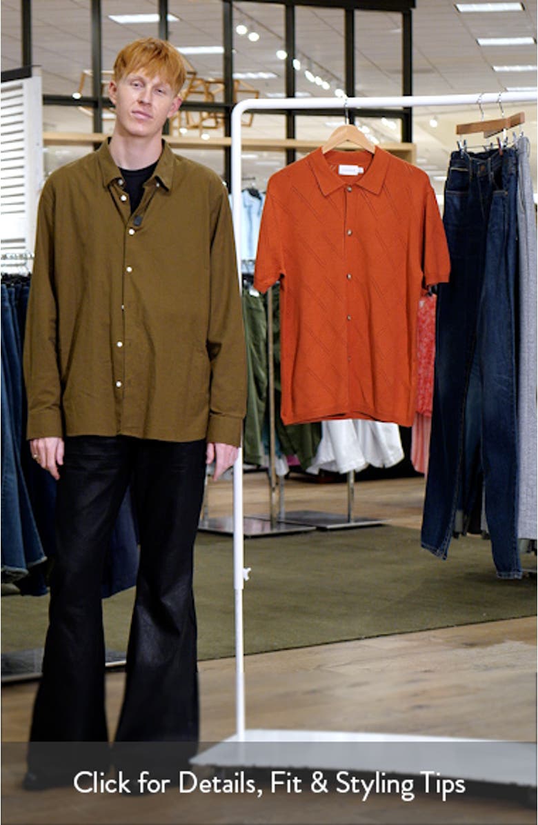 Geometric Pointelle Short Sleeve Cardigan, sales video thumbnail