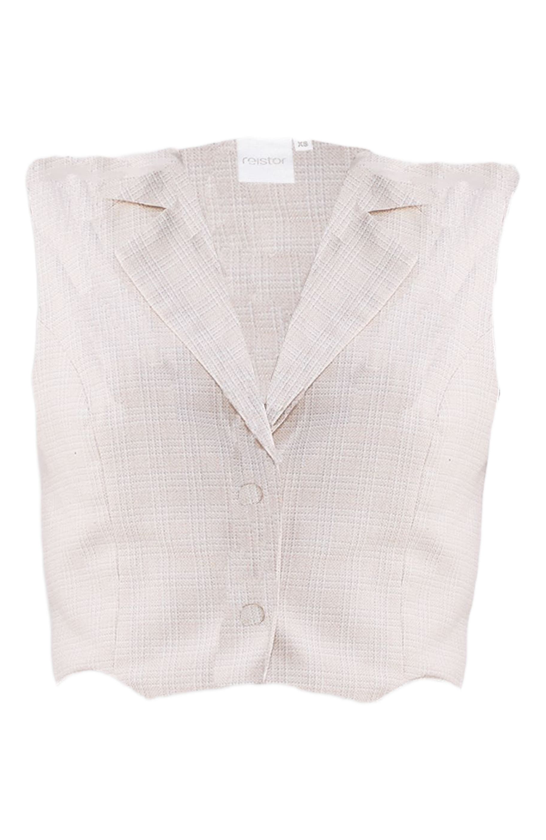 Cropped Cotton Tweed Vest - image 4