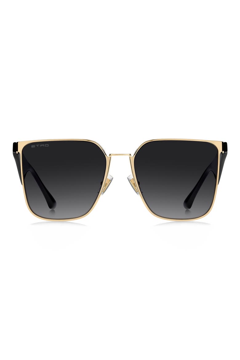 58mm Gradient Square Sunglasses, Main, color, ROSE GOLD/ DARK GREY SF