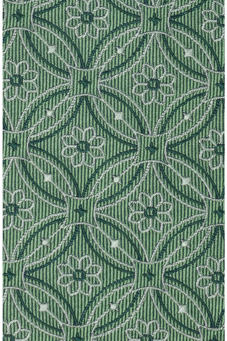 Watercress Green Tiled Silk Tie, Alternate, color, GREEN