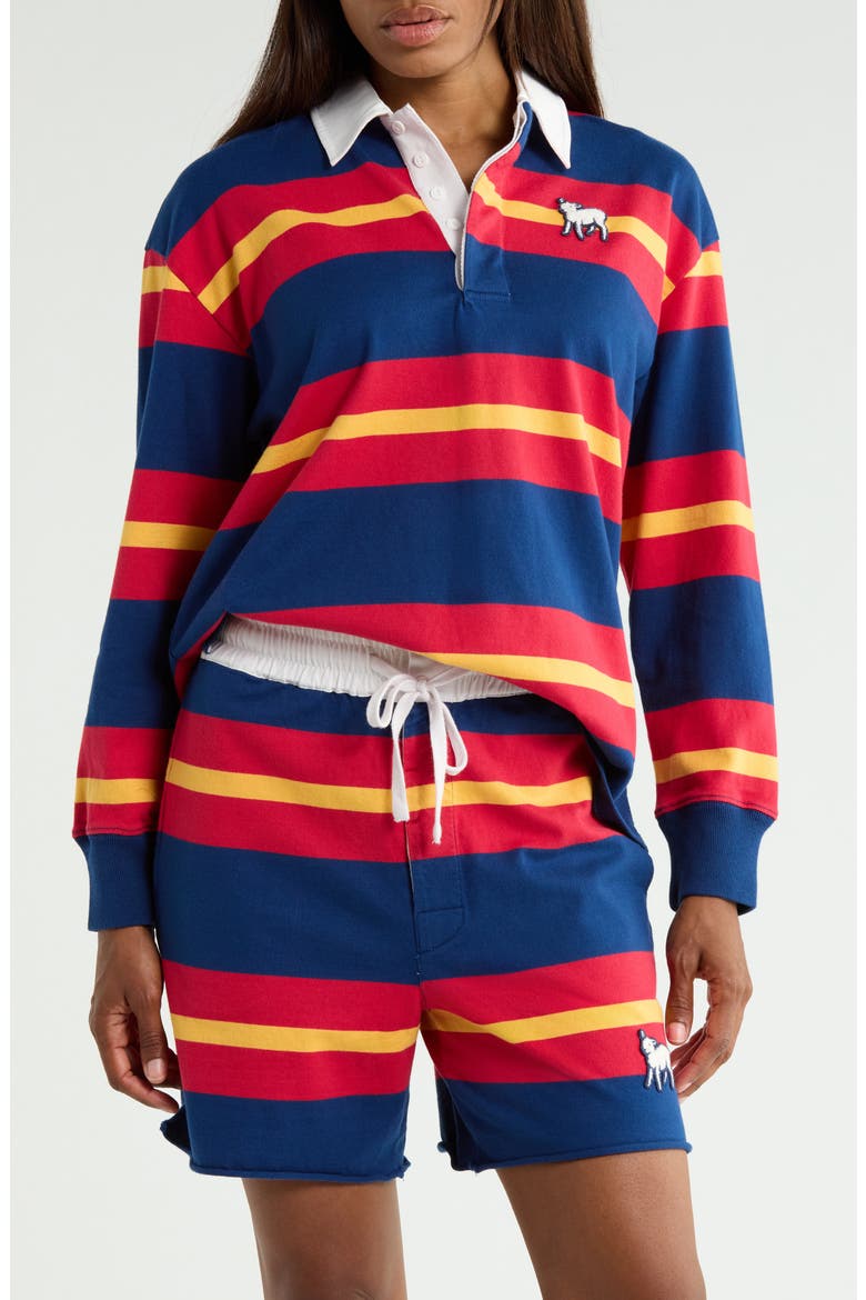 The Huddle Rugby Shirt, Main, color, ESTATE BLUE TANGO RED N BEESWA