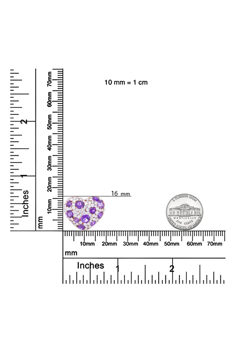 Haus of Brilliance Gold 3/4 Cttw Diamond and Amethyst Heart Shape Pendant Necklace, Alternate, color, Pink