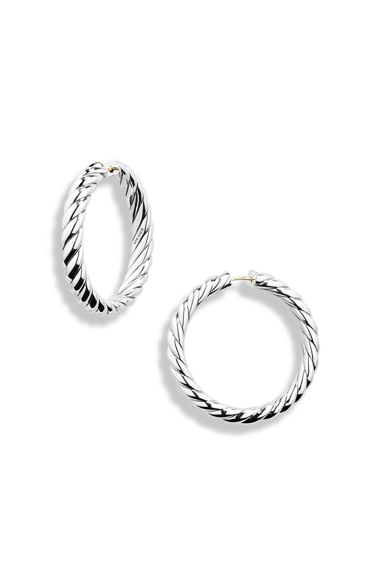 David Yurman Sculpted Cable Hoop Earrings, Main, color, 
