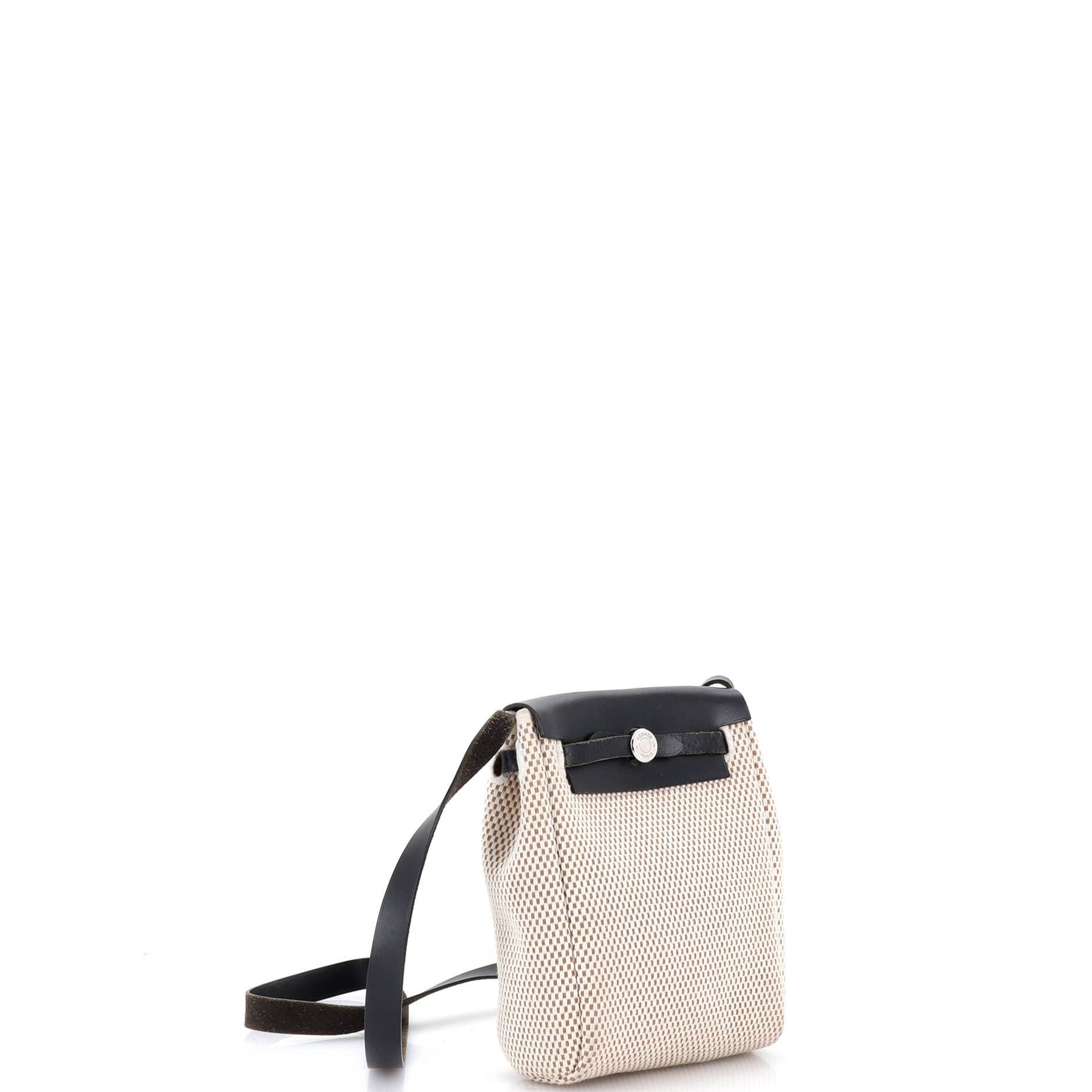 Pre-Owned Hermes Herbag Toile and Leather TPM, Alternate, color, Noir