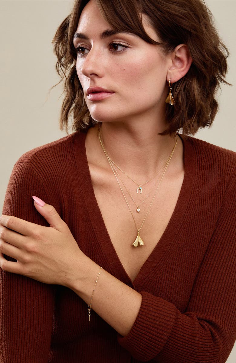 Set & Stones Camden Leaf Pendant Necklace, Alternate, color, Gold