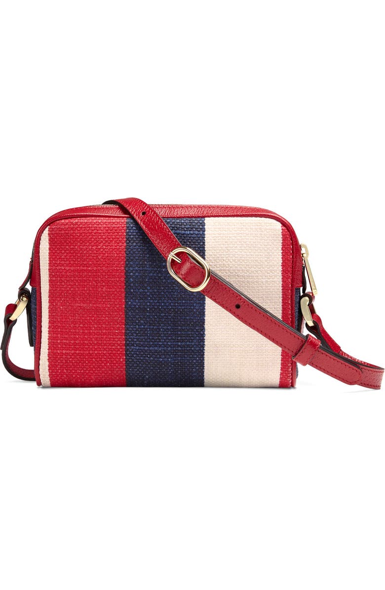 Gucci Ophidia Washed Cotton Stripe Mini Bag, Alternate, color,