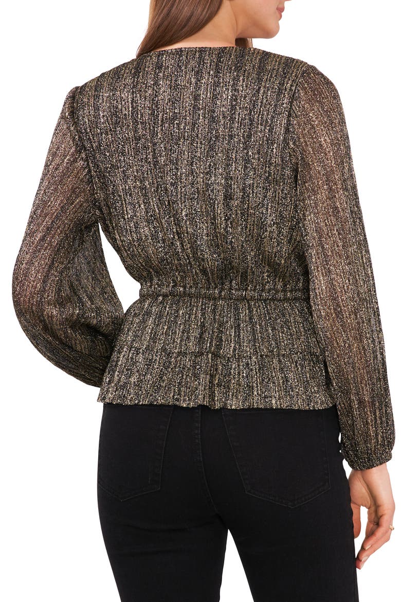 Metallic Crossfront Top, Alternate, color, RICH BLACK