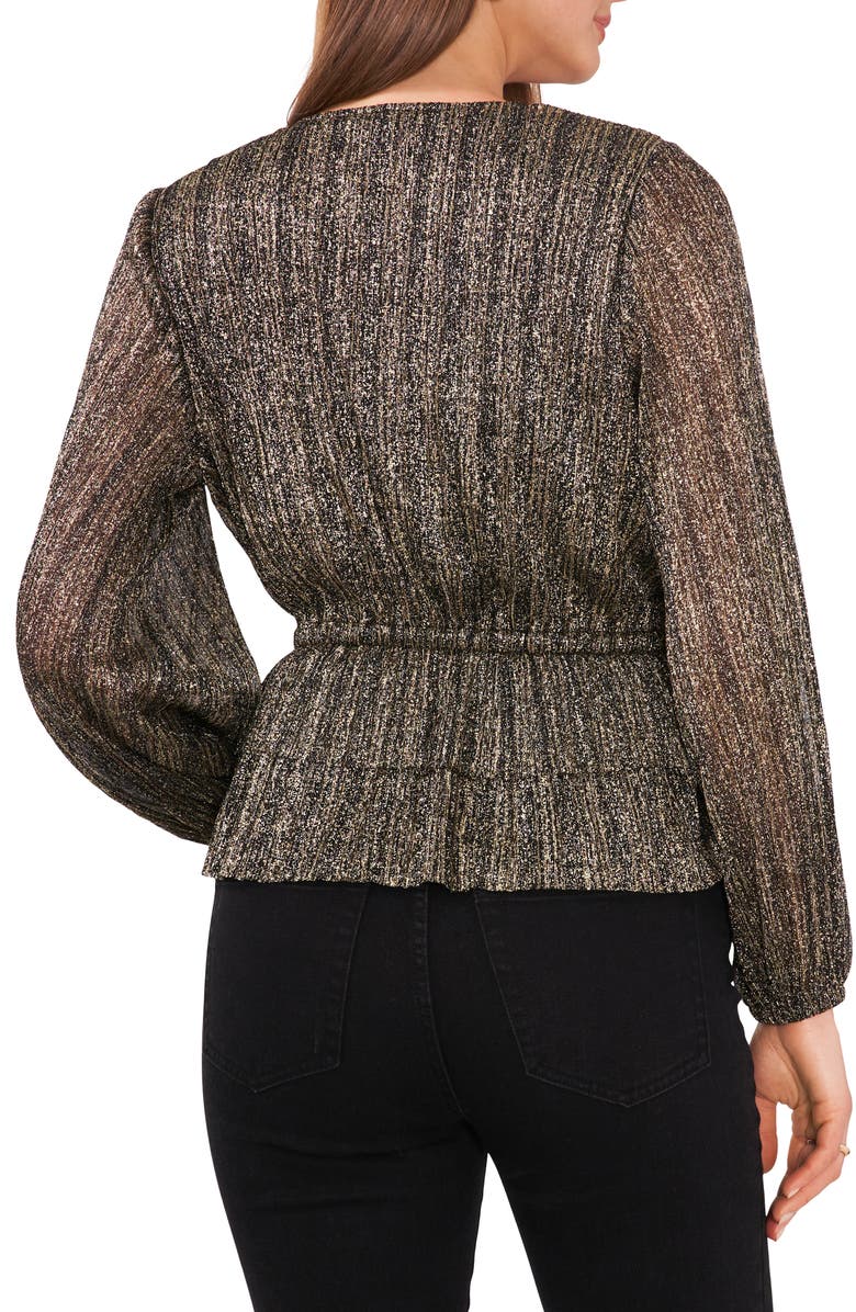 Vince Camuto Metallic Crossfront Top, Alternate, color,